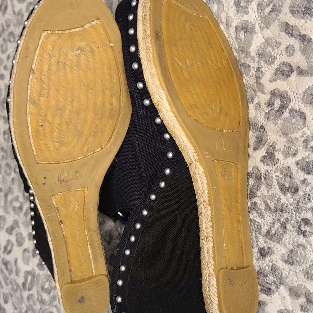Castaner Wedge Sandals in Black With Studs - Picture 3 of 6